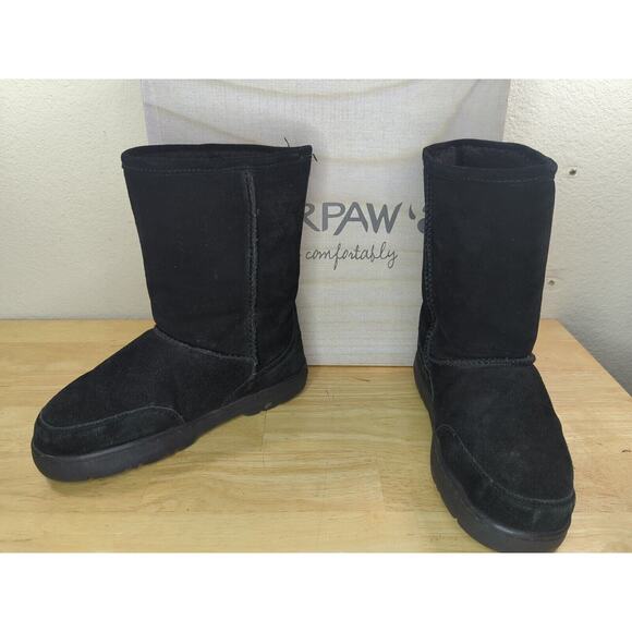 BEARPAW Black Women’s Emma sudue PULL ON Black WINTER BOOTS Sz Size 7 - Picture 1 of 9